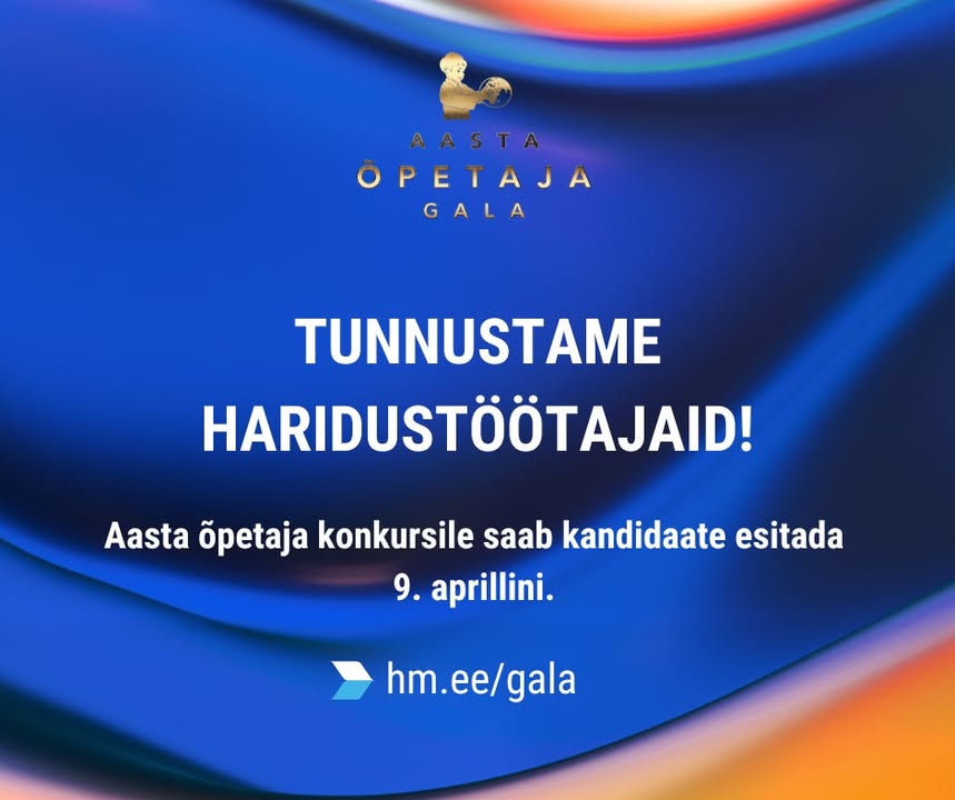 Aasta õpetaja 2026 konkurss on avatud 9. aprillini